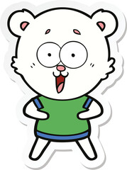 sticker of a polar bear cartoon