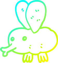 cold gradient line drawing cartoon fly