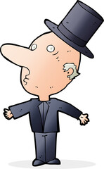 cartoon man wearing top hat