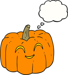 thought bubble cartoon halloween pumpkin