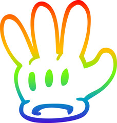 Fototapeta premium rainbow gradient line drawing traditional cartoon glove