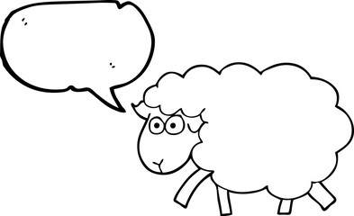 speech bubble cartoon muddy sheep