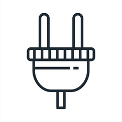 electric plugs, electrical 2 pins Icon in color icon, isolated on white background.Electric plug icon. black icon. Power and plug, connection vector symbol. logo and illustration