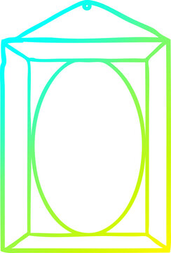 cold gradient line drawing picture frame