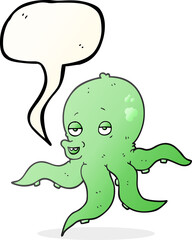 speech bubble cartoon octopus
