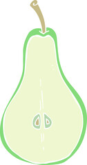 flat color illustration of a cartoon half pear - 751452320