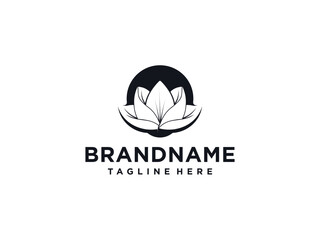 Lotus Flower Logo abstract Beauty Spa salon Cosmetics brand Linear style.
