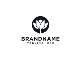 Lotus Flower Logo abstract Beauty Spa salon Cosmetics brand Linear style.