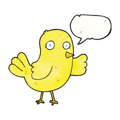speech bubble textured cartoon bird
