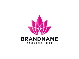 Lotus Flower Logo abstract Beauty Spa salon Cosmetics brand Linear style.
