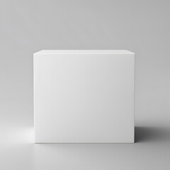 White blank box package mock up isolated on light grey background