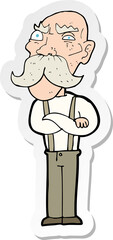 sticker of a cartoon angry old man