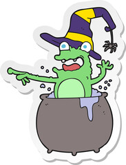 sticker of a cartoon halloween toad