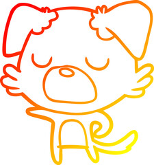 warm gradient line drawing cartoon dog