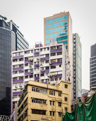Hong Kong, Hong Kong Island, January 27th 2024, view of a mix of old and modern buildings in the process of gentrifying the Central district. - 751454328