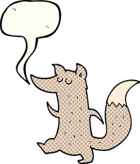 comic book speech bubble cartoon cute wolf