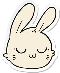 sticker of a cartoon rabbit face
