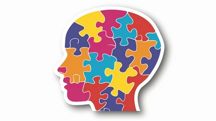 simple autism neurodivergent design for sticker and Tshirt, isolated on white background, AI Generative