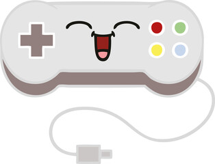 flat color retro cartoon game controller © lineartestpilot