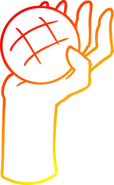 recommend clip art: warm gradient line drawing cartoon hand throwing ball