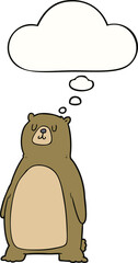 cartoon bear and thought bubble