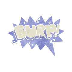 retro cartoon burp symbol