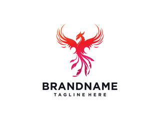 Modern Flaming Phoenix Logo designs template vector illustration