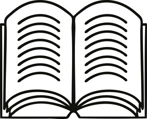 line drawing cartoon open book