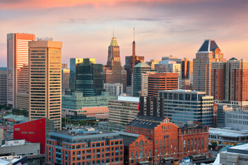Baltimore, Maryland, USA Skyline over the Inner Harbor