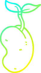 cold gradient line drawing cartoon sprouting seed
