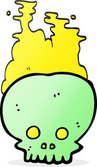 cartoon steaming skull