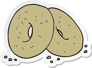 sticker of a cartoon bagels