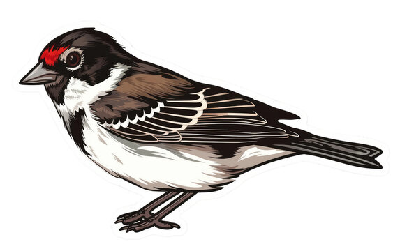 Sticker Sparrow isolated on transparent Background