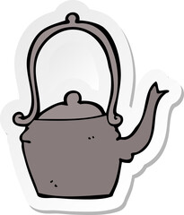 sticker of a cartoon kettle