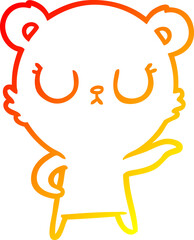 warm gradient line drawing peaceful cartoon bear