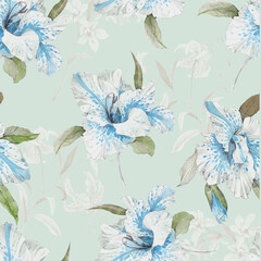 Beautiful watercolor orchids materials and patterns