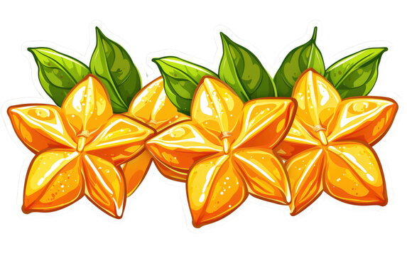Starfruit Decal isolated on transparent Background