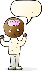 cartoon genius with speech bubble