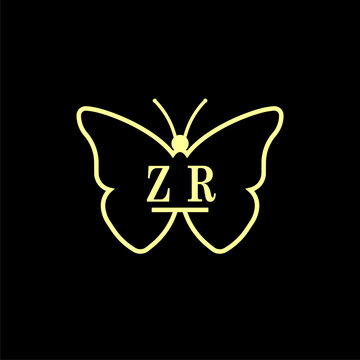 recommend clip art: ZR Initials Luxury Butterfly logo Vector illustration