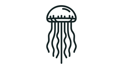 jellyfish icon, vector illustration on white background © scstay