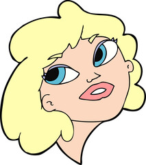 cartoon happy woman