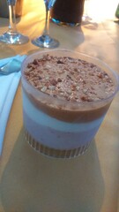 helado de chocolate, frutilla y americana