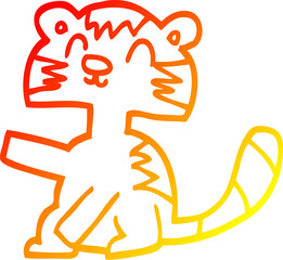 warm gradient line drawing funny cartoon cat