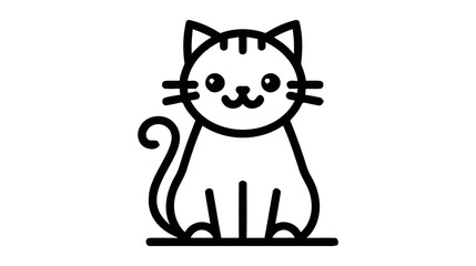 Vector isolated cat, vector illustration on white background