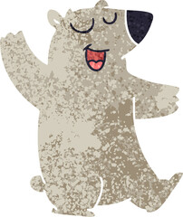 quirky retro illustration style cartoon wombat