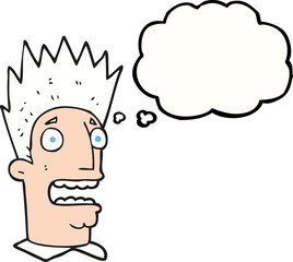 thought bubble cartoon shocked man