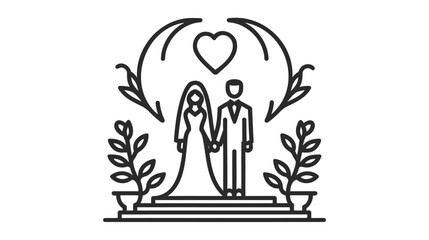 Wedding vector illustration on white background