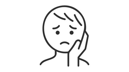 Depression man icon symbol, line, solid. gentleman feeling unhappy, sad, upset and lonely sit on chair. Man still Tired and hopeless expression. Vector illustration. Design on white background.