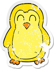 retro distressed sticker of a cartoon bird