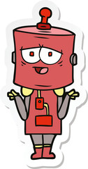 sticker of a cartoon robot